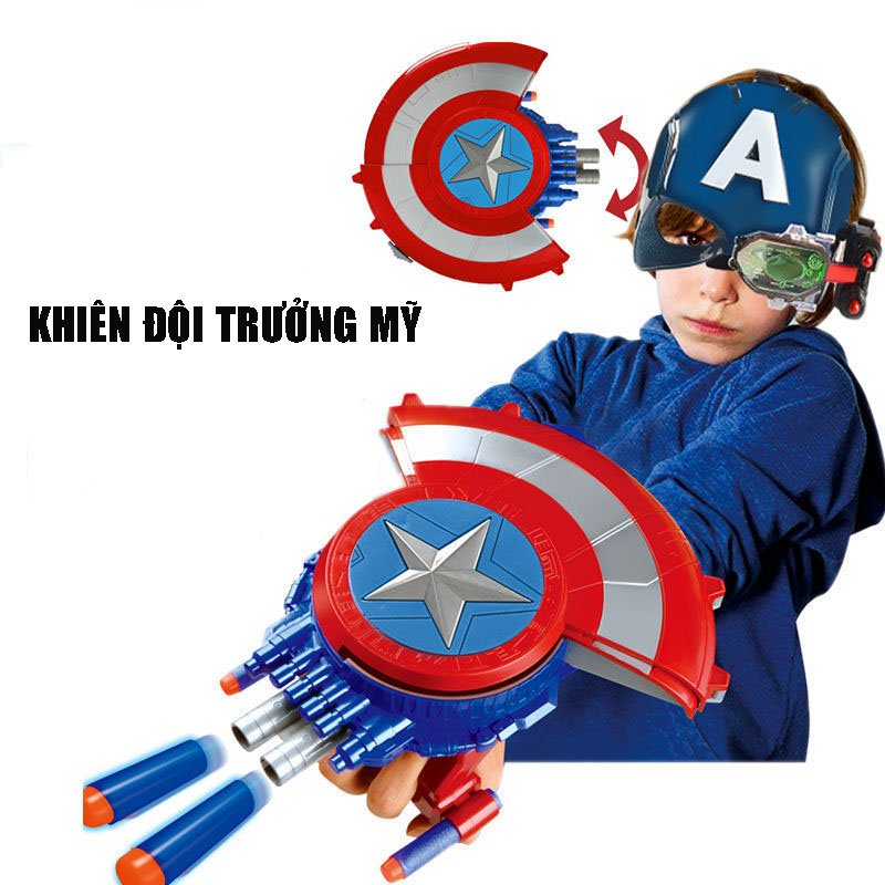 Khiên Captain America đồ chơi siêu nhân Marvel Avengers cho bé đóng vai đội trưởng Mỹ, quà tặng sinh nhật cho bé