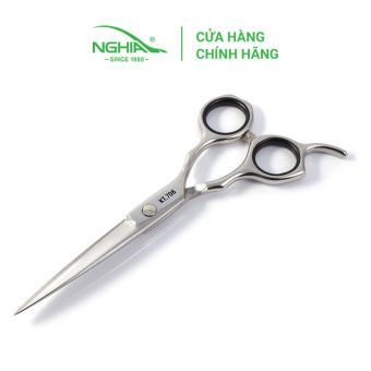 Kéo cắt tóc Kềm Nghĩa thép không gỉ lưỡi dài có đệm cao su KT.706