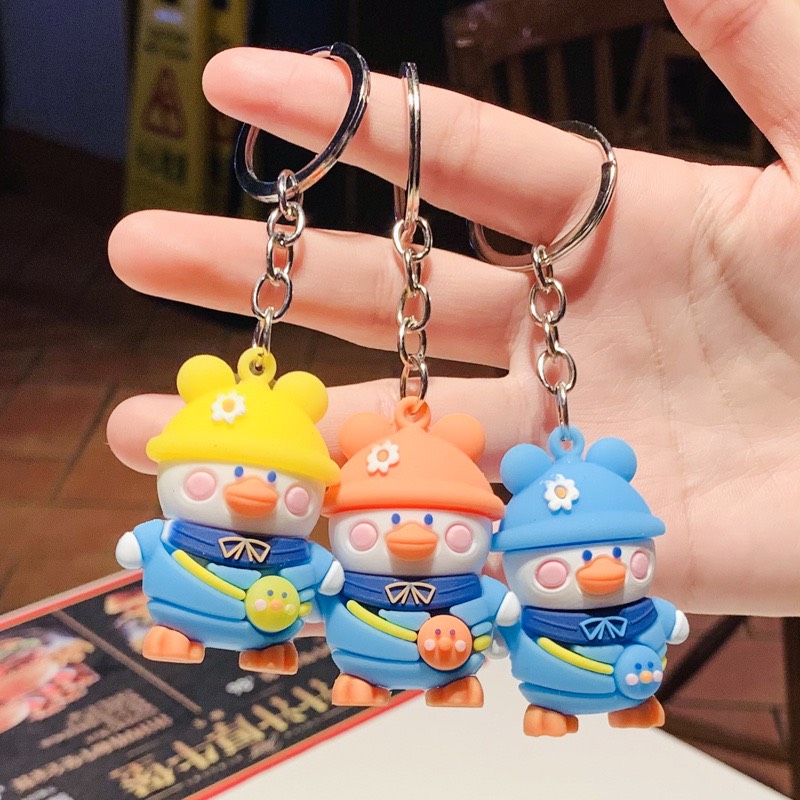 Móc khoá vịt đội nón baby cực ngầu dùng treo balo móc khoá xe