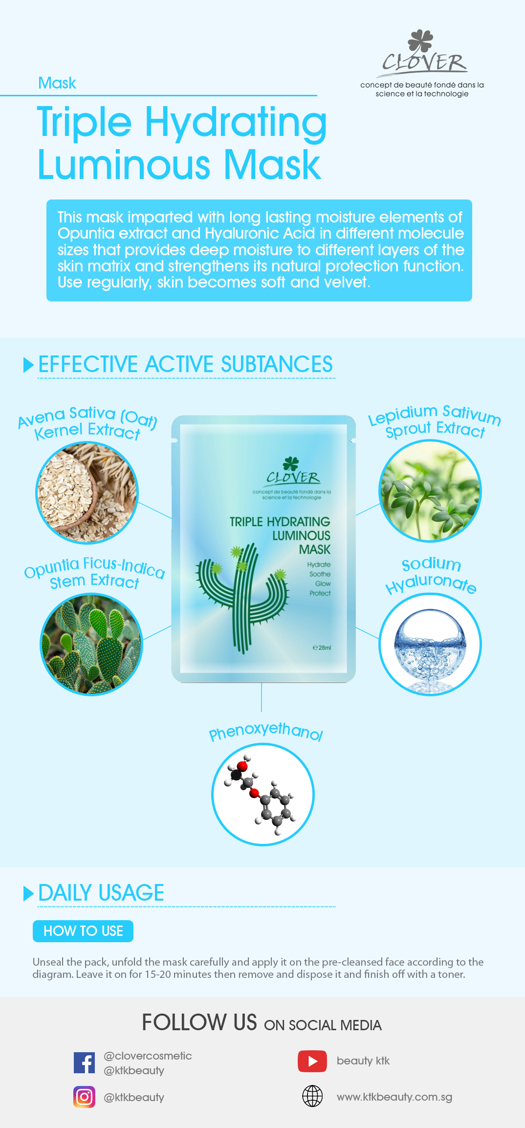 Clover - Triple Hydrating Luminous Mask | Lazada Singapore