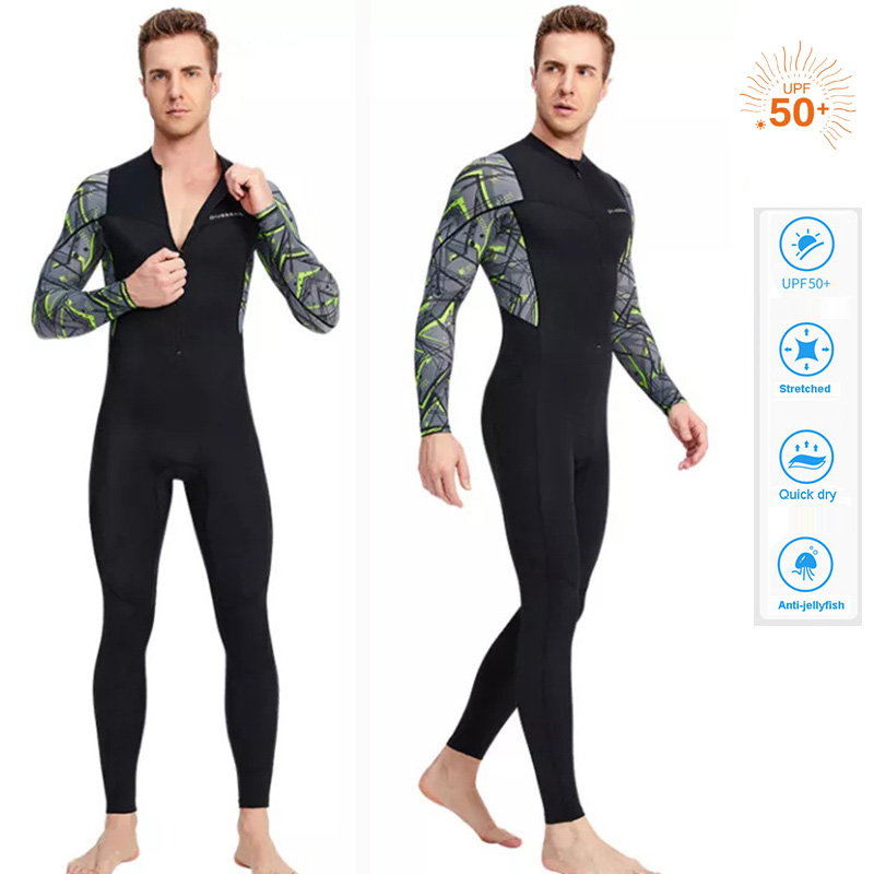 HIKAYA full body wetsuits for men, male long swimwear UPF 50+