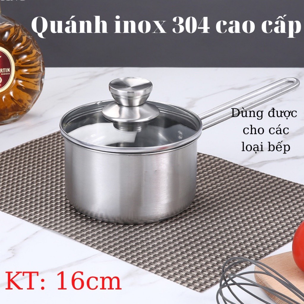 [INox Cao Cấp] Quánh Inox Cao Cấp Thương Hiệu Đông Nam, Đường Kính 16cm, Siêu Chống Dính, Làm Từ Inox Cao Cấp, không gây hại cho sức khỏe, không gỉ sét. Có ảnh thật