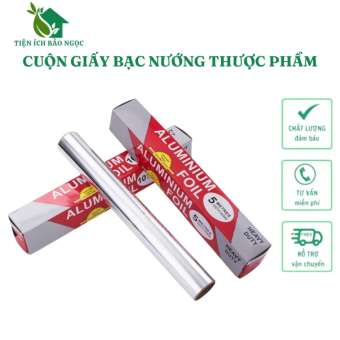 Cuộn giấy bạc nướng thực phẩm, cuộn giấy bạc bọc thức ăn màng nhôm nướng thịt, bảo quản thực phẩm-BN01