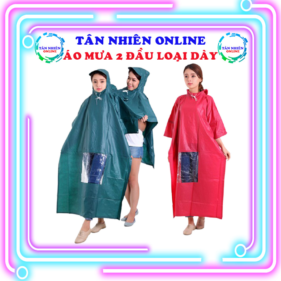 Áo mưa 2 đầu rất tiện dụng cho cả người ngồi trước và ngồi sau