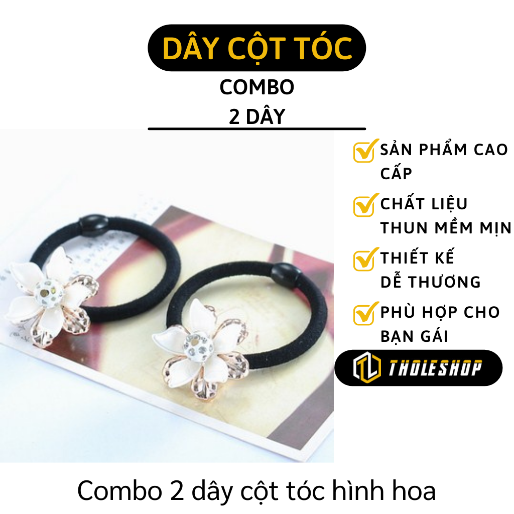 Dây Cột Tóc - Combo 2 Dây Buộc Tóc Cho Nữ Hình Hoa - Dây Thun Buộc Tóc Mềm - Phụ Kiện Tóc