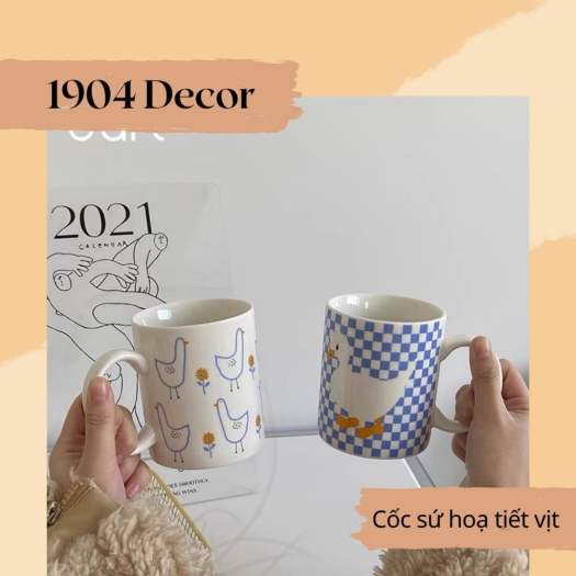 Cốc sứ ly sứ in hình vịt siêu dễ thương - 1904 DECOR