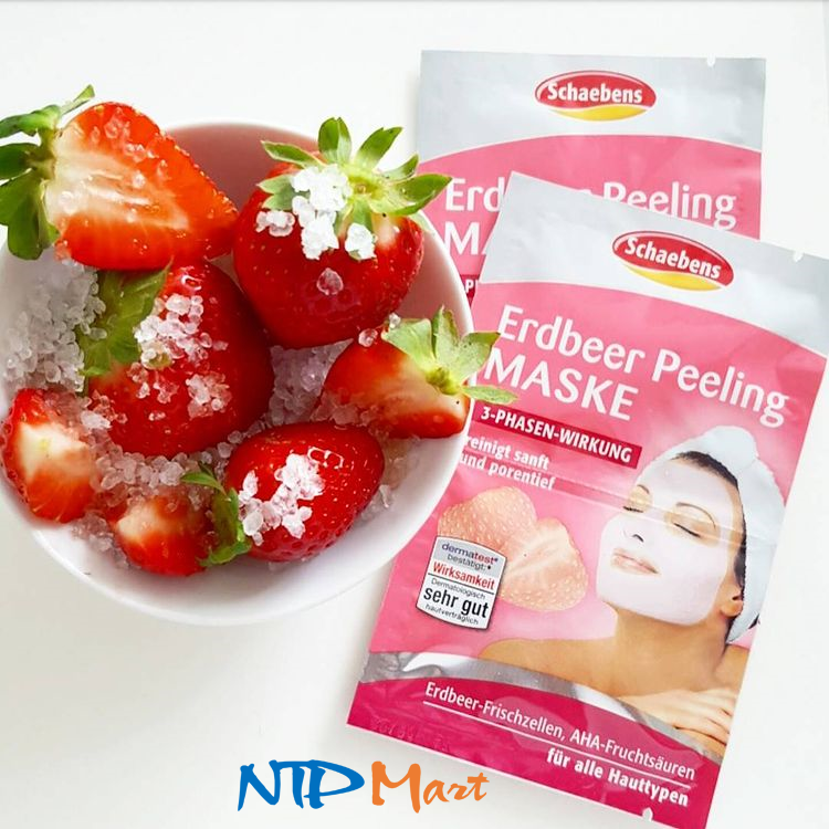 [HCM][Combo 4 gói] Mặt nạ dưỡng da dâu tây Schaebens nhập khẩu từ Đức cho 16 lần dùng
