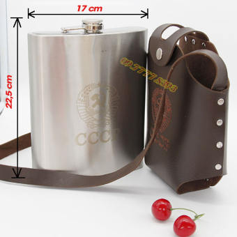 Bình đựng rượu inox 304 CCCP 1.5L tặng kèm bao da + phễu rót inox dễ sử dụng