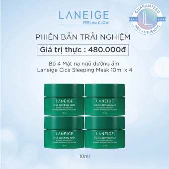 Bộ 4 Mặt nạ ngủ dưỡng ẩm LANEIGE Cica Sleeping Mask 10ML x 4