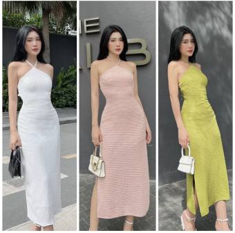 Đâm Body Xẻ Tà Cổ Yếm Đan Chéo Lưng Chất Liệu Gân Xốp Siêu Xinh Siêu Hắc Dáng