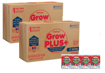 Sữa pha sẵn Nutifood GrowPLUS+ đỏ ít đường hương vani 110 ml