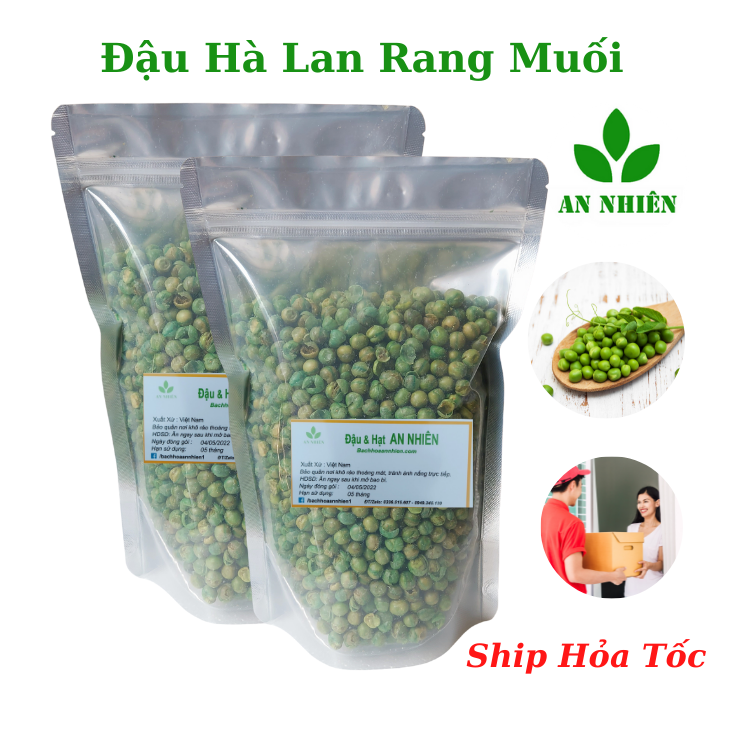 Đậu hà lan rang muối giòn ngon, đồ ăn vặt An Nhiên