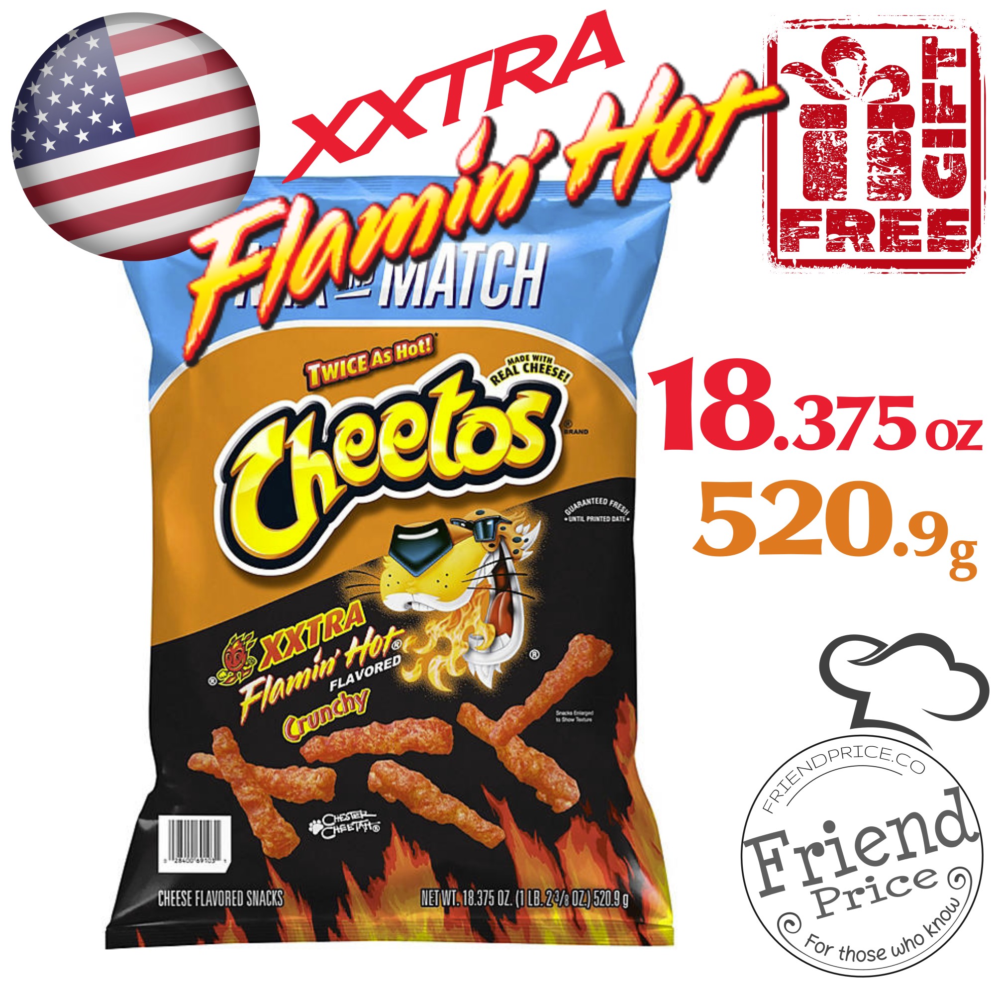 Cheetos® XXtra Flamin' Hot® Crunchy Cheese Flavored Snacks, 3.25 oz - Foods  Co.