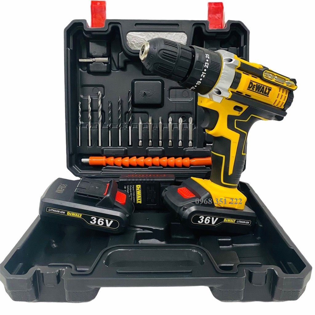 Máy khoan pin usa máy khoan pin dewalt 36v tặng kèm bộ phụ kiện, máy khoan pin japan, máy khoan búa, đầy đủ phụ kiện có bảo hành