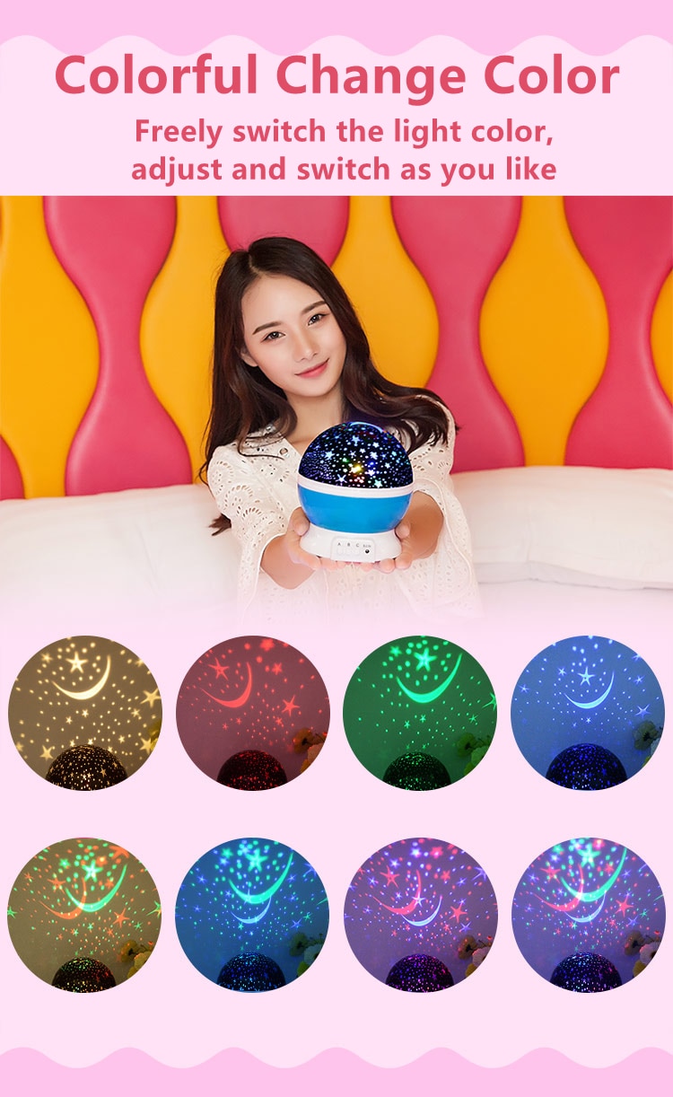 vivalux hàng có sẵn đèn led xoay máy chiếu vũ trụ đầy màu sắc giấc mơ lãng 5
