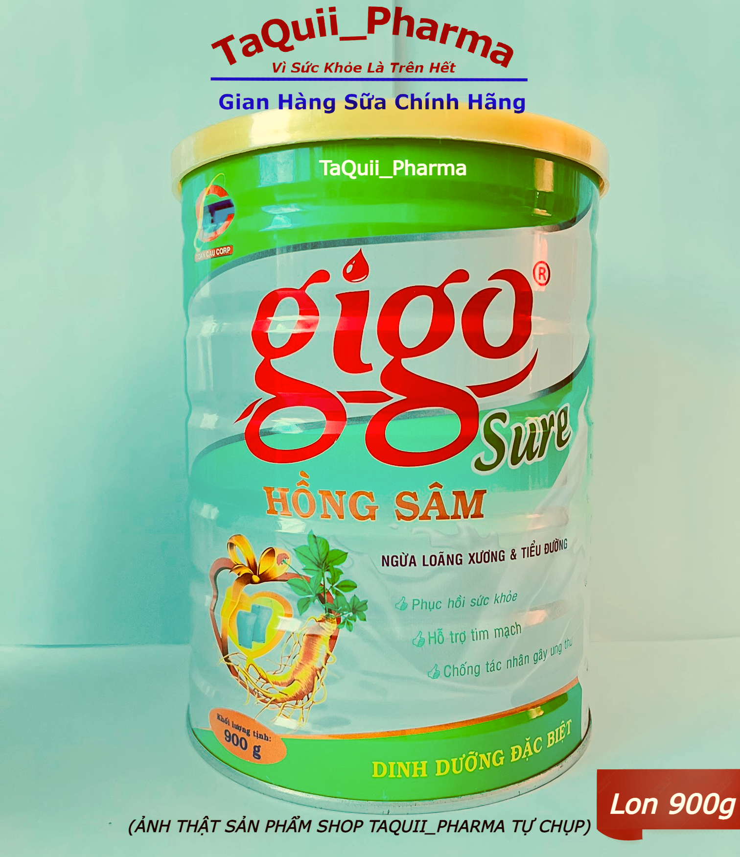 Sữa gigo sure hồng sâm 900g dành cho người tiểu đường