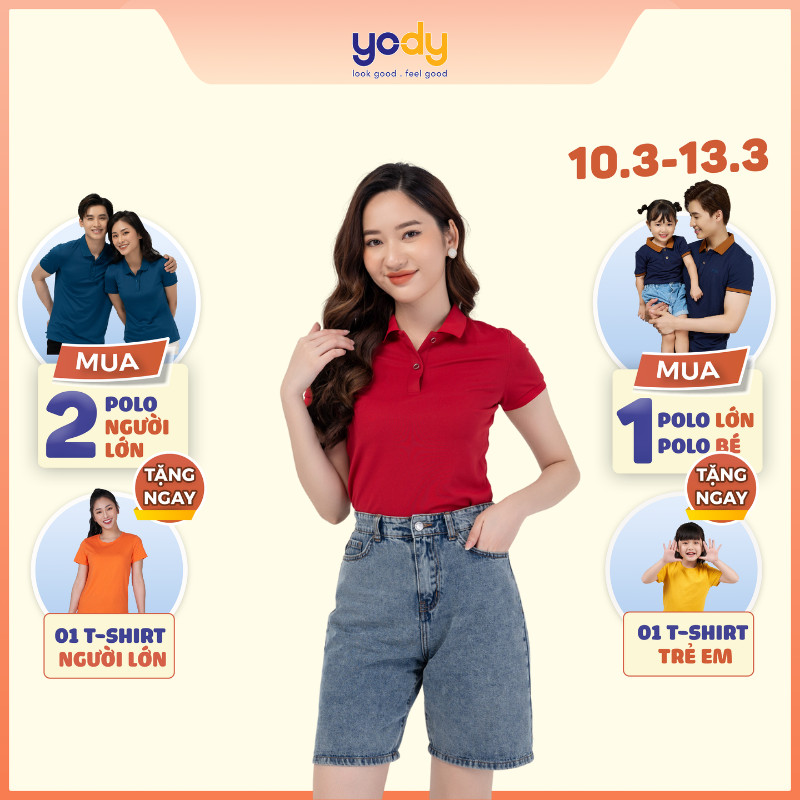 Áo thun, Áo phông Polo nữ YODY sợi cafe thoáng mát khử mùi APN4388