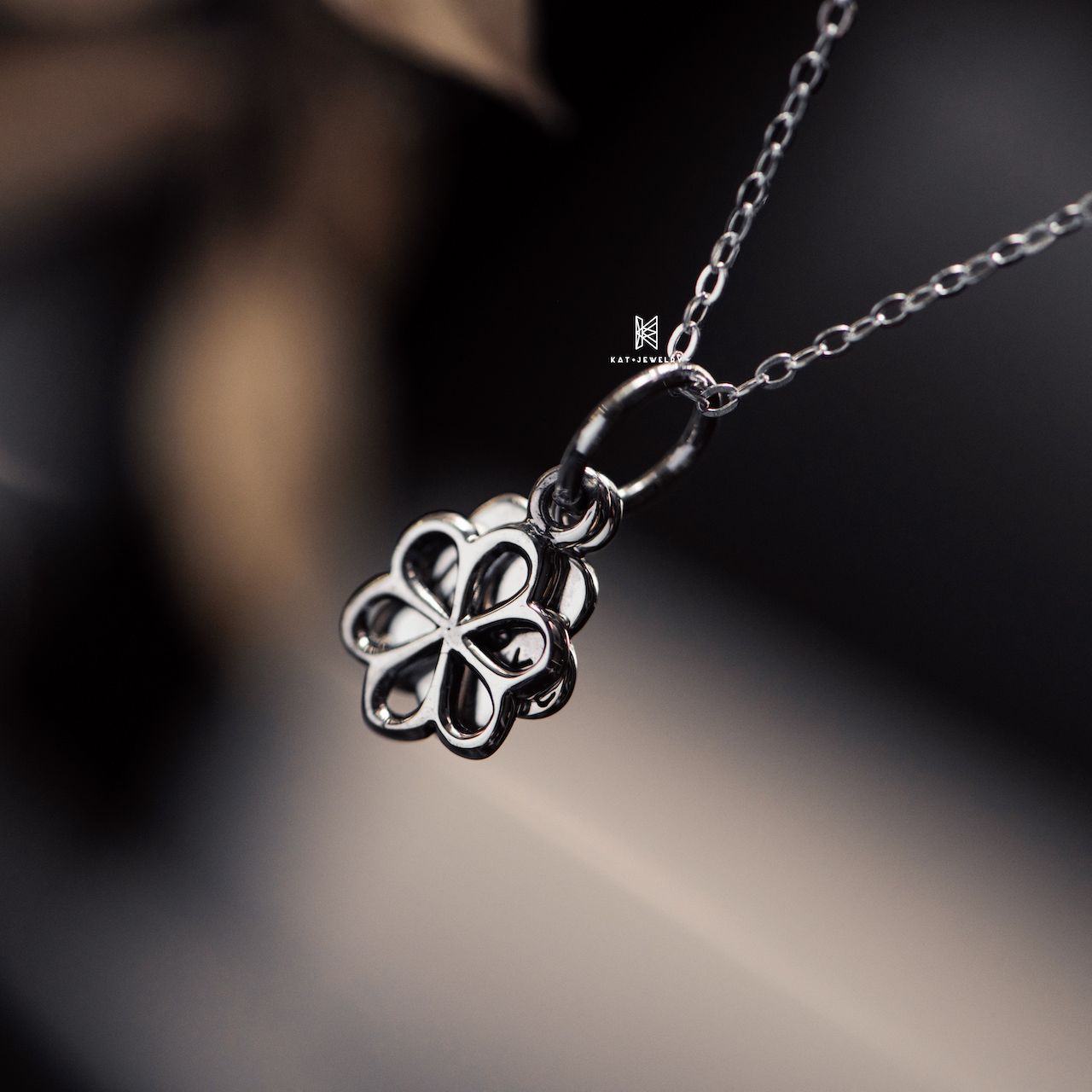 Mặt dây chuyền bạc 925 cao cấp-cỏ bốn lá may mắn-kat jewelry