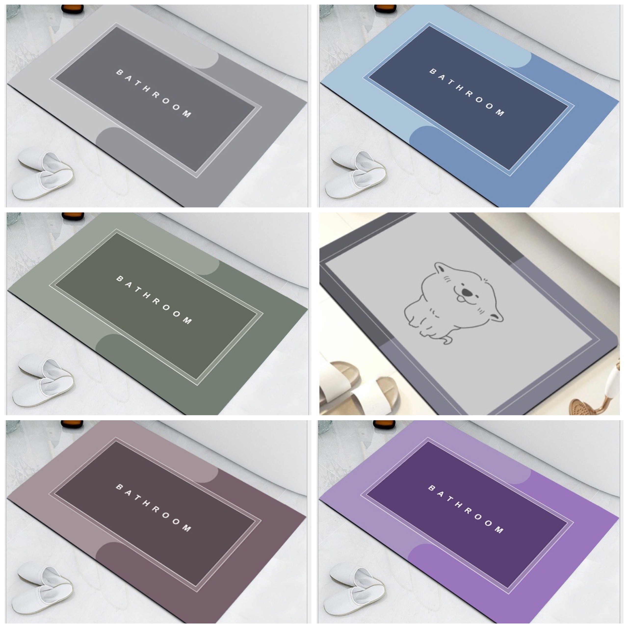 Thảm Chùi Chân Siêu Mềm, Thấm Hút Trong 3 Giây Tốc Độ Bay Hơi Nhanh Chất Liệu Silicon Chống Trơn Trượt