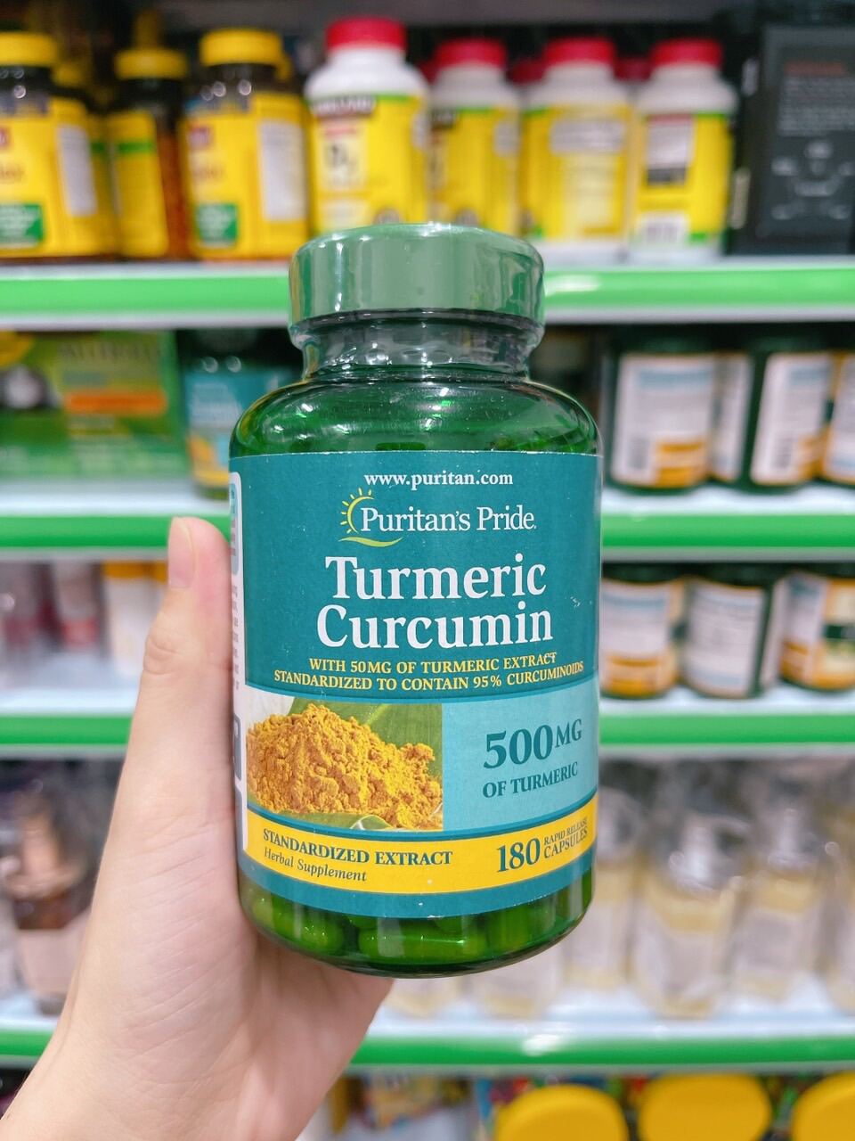 Tinh chất nghệ vàng turmeric curcumin 500mg 180v - hàng mỹ