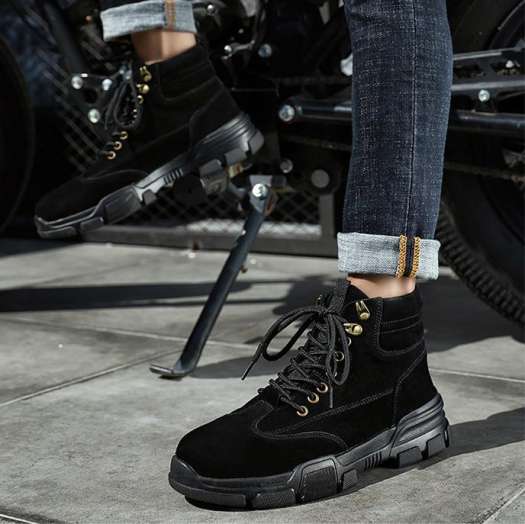 Giày Boot Cổ Cao Nam Cao Cấp Giả Da Lộn BCC001 Đen