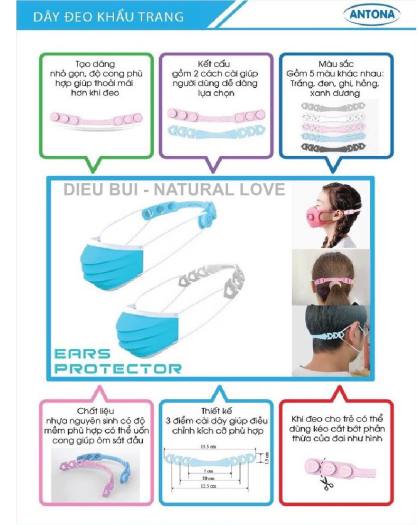 Dây Đeo Khẩu Trang ANTONA, Tai Giả Chống Đau Tai, Dây Đeo Khẩu Trang Y Tế Chống Đau Tai, Day Deo Khau Trang, Day Deo Khau Trang Chong Dau Tai, Thanh Nhựa Dẻo Chống Rơi, Không Có Mùi Nhựa, Quai Gài Khẩu Trang, Quai Silicone Mềm....