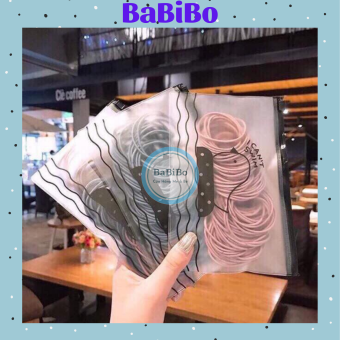 COMBO 100 chun buộc tóc - thun cột tóc trơn nhiều màu cho bạn gái - Babibo