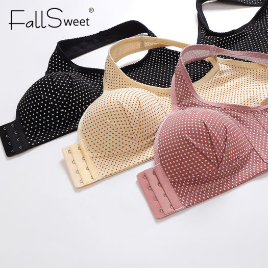 FallSweet Sexy Front Closure Bralette for Women Push UP Bras Soft Wireless Plus Size Vest Brassiere 36-46 B C Cup