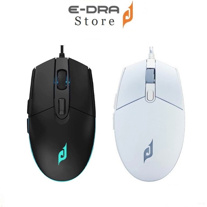 Chuột gaming edra em6102 trắng / đen led 7 màu dpi 3200
