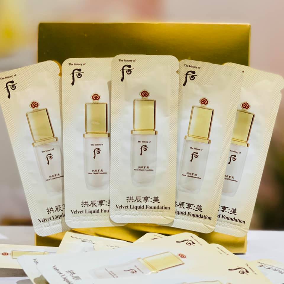 Sample Kem nền nhung lì bền màu 24h The history of Whoo Gongjinhyang Mi Velvet Liquid Foundation