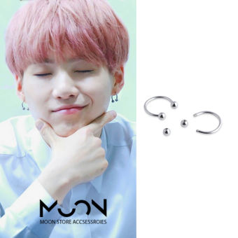 2 Chiếc bông tai nam cánh cung khuyên tai nam BTS Suga phụ kiện idol - moon store acc