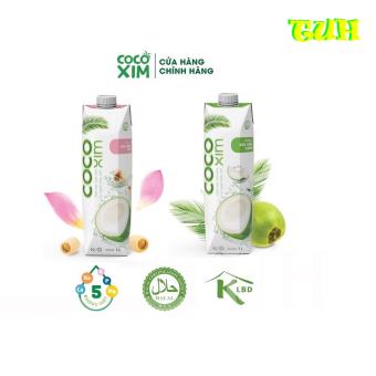 Hộp 1 Lít Nước Dừa Cocoxim Xiêm Xanh/Dừa Xiêm Sen Đóng Hộp-TUH