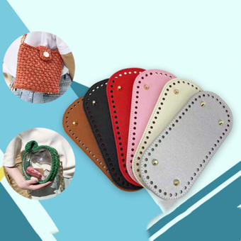 Đáy Dài Cho Túi Dệt Kim Phụ Kiện Túi Da Pu Đáy Túi Đan Móc Tự Làm 52 Lỗ 22X10Cm