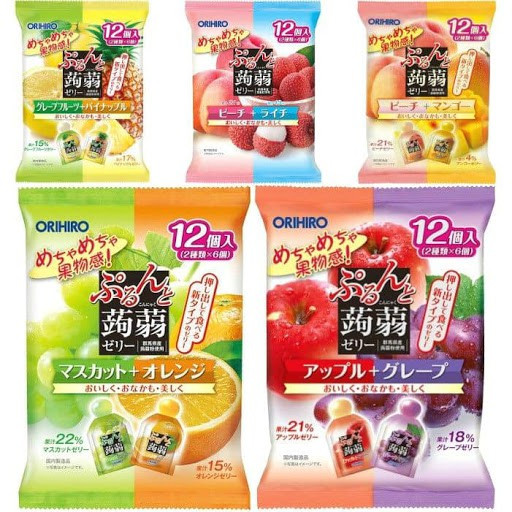 Thạch Trái Cây Orihiro Nhật Nhiều Vị Túi 12 Cái (01/2024)