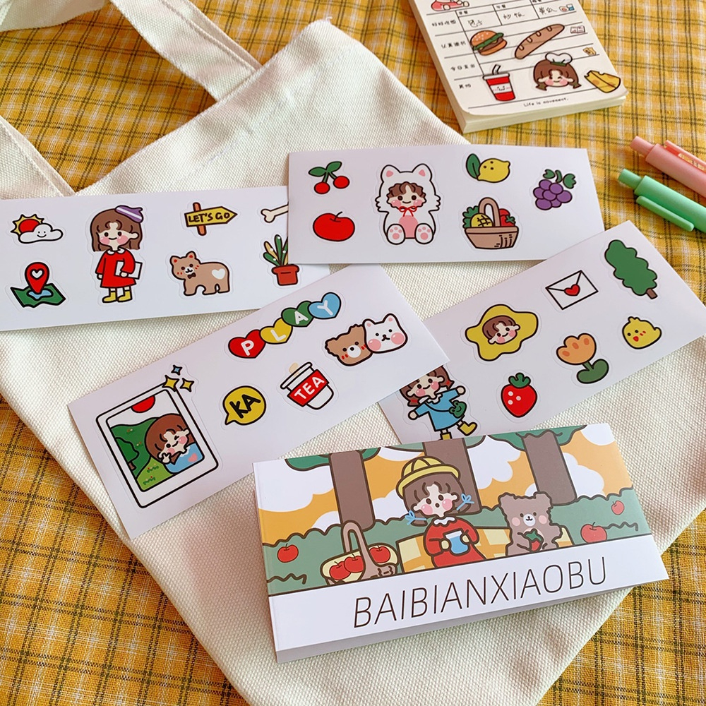 Set 4 tấm sticker hình cô gái nhiều mẫu dễ thương cute TooYoo TY0192