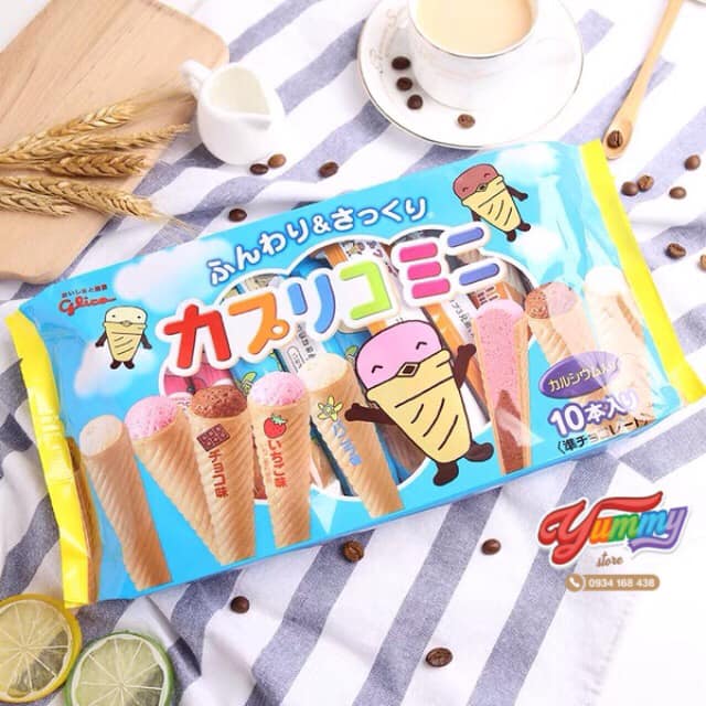 Bánh ốc quế glico nhật bản gói 10 cây