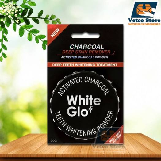 BỘT LÀM TRẮNG RĂNG THAN HOẠT TÍNH WHITE GLO 30G