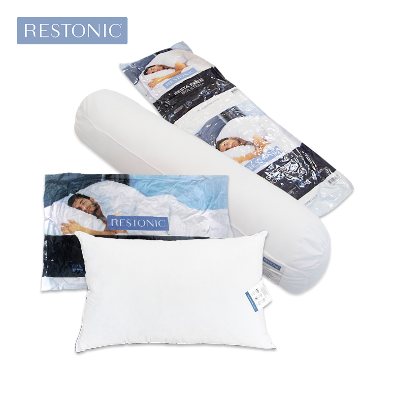 Restonic ชุดหมอนหนุนและหมอนข้างสุญญากาศ ราคา 890 บาท*ส่งฟรี