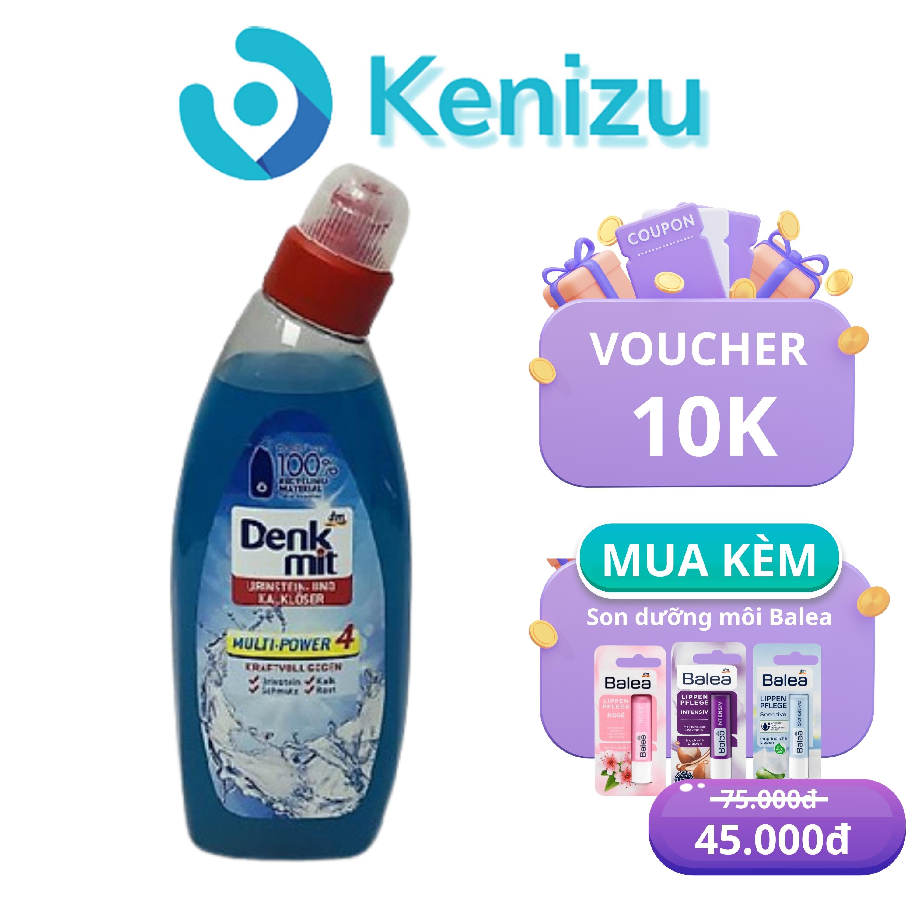 Nước tẩy rửa bồn cầu denkmit 750ml - sạch gấp 4 lần