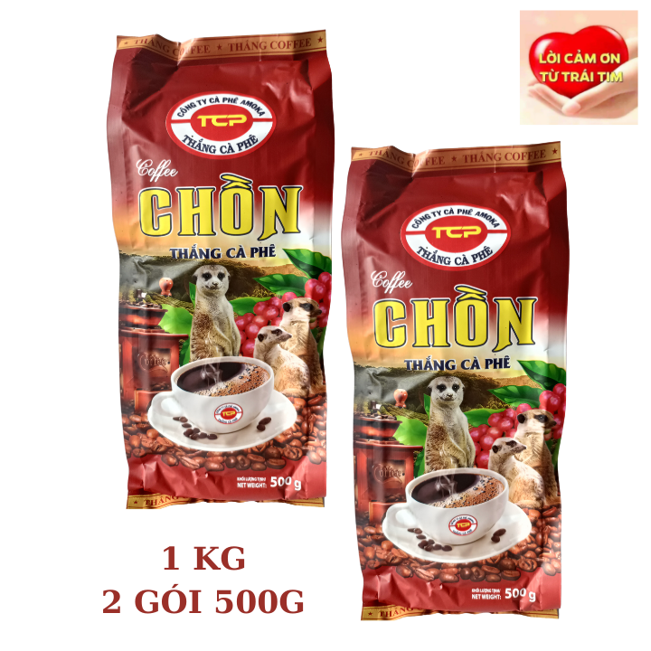SẠCH THƠM NGON 1KG Cà phê CHỒN rang xay pha phin nguyên chất