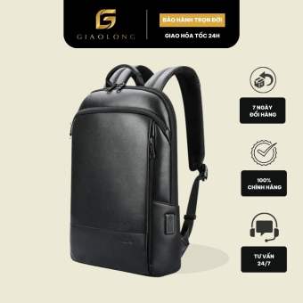 Balo da BOPAI RIO đi học đi làm siêu mỏng nhẹ màu đen chứa laptop 14inch GLB1023