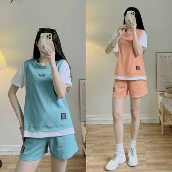 Set Cộc Đùi Nữ - Bộ Đồ Quần Short Áo Thun Tay Lỡ Form Rộng Ulzzang Hot- Bộ Đùi Thể Thao tp2022