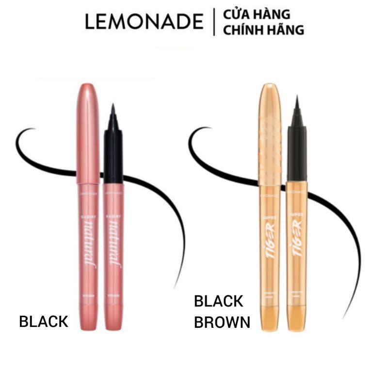 Bút Kẻ Mắt Siêu Mảnh Lemonade SuperTiger Micro Eyeliner Và Bút Kẻ Mắt Nước Eyeliner Supernatural Lemonade 1ml.