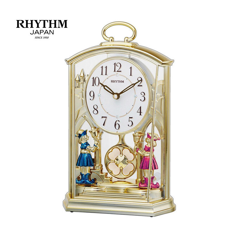 Đồng hồ để bàn Rhythm 4RP796WS18 Contemporary Motion Clocks (Vàng)