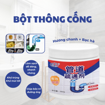 Bột Thông Cống H2G2 Cực Mạnh Loại Mới Hương Tranh + Bạc Hà Mùi Hương Dễ Chịu Không Làm Tổn Thương Đường Ống Thông Cống Nhanh Chóng H2G2