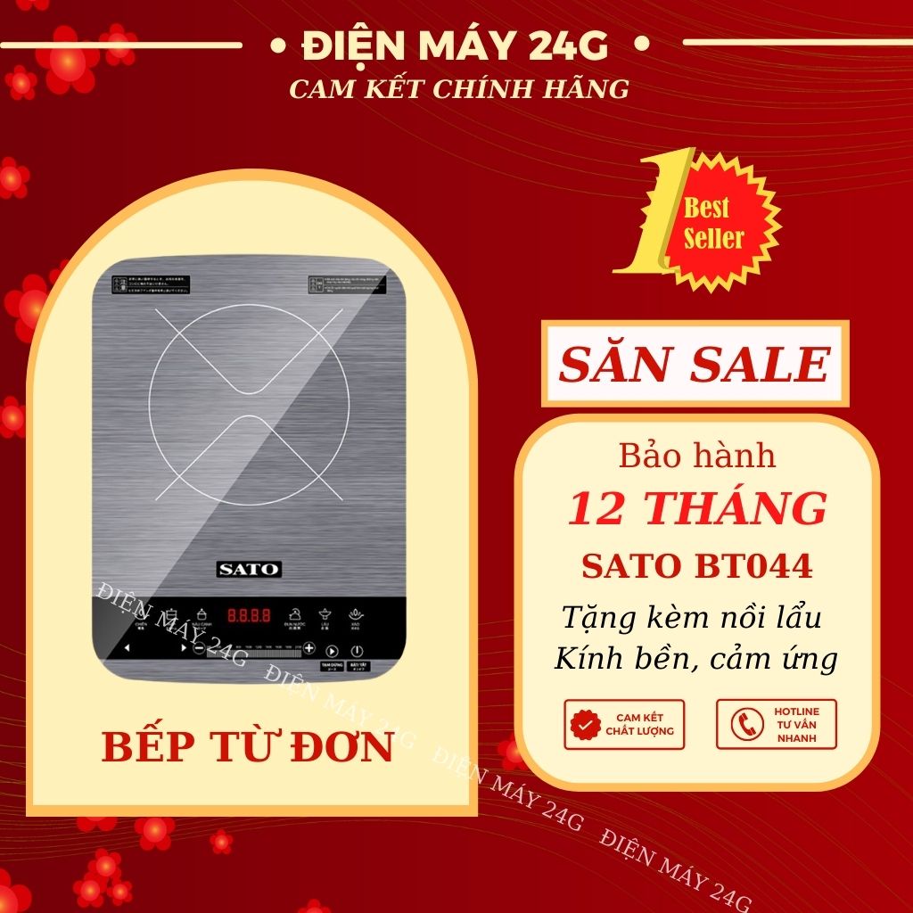 Bếp điện từ SATO BT044 bếp từ đơn cảm ứng mặt kính cường lực chống xước cao cấp hàng nhập khẩu nhật bản