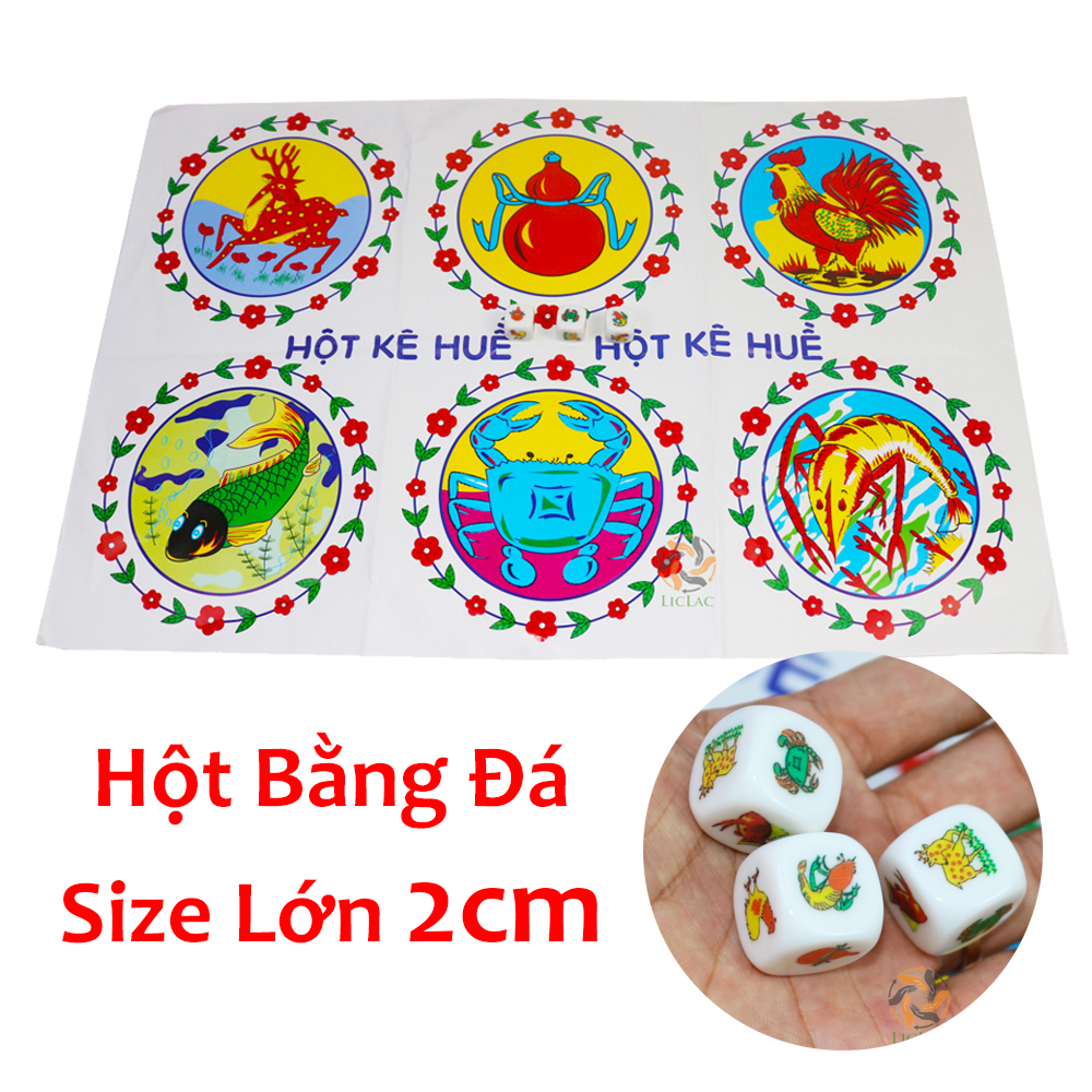 Đồ chơi Lắc Bầu Cua Tôm Cá hàng Việt Nam ( Xúc Xắc bằng Đá ) Đồ chơi trẻ em sản xuất tại Việt Nam Bầu cua cọp Board Game - Liclac Shop