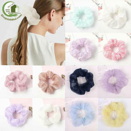 Dây cột tóc vải voan scrunchies dễ thương - giao màu ngẫu nhiên