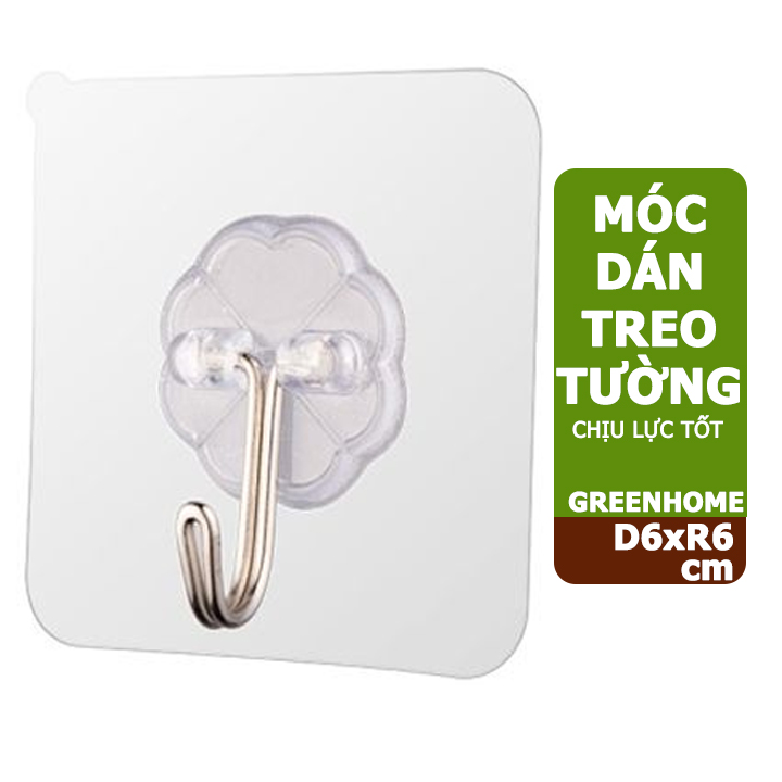 Móc dán treo tường D6xR6cm chịu lực tốt, treo vật trang trí phòng khách, đồ dùng nhà bếp,phòng tắm