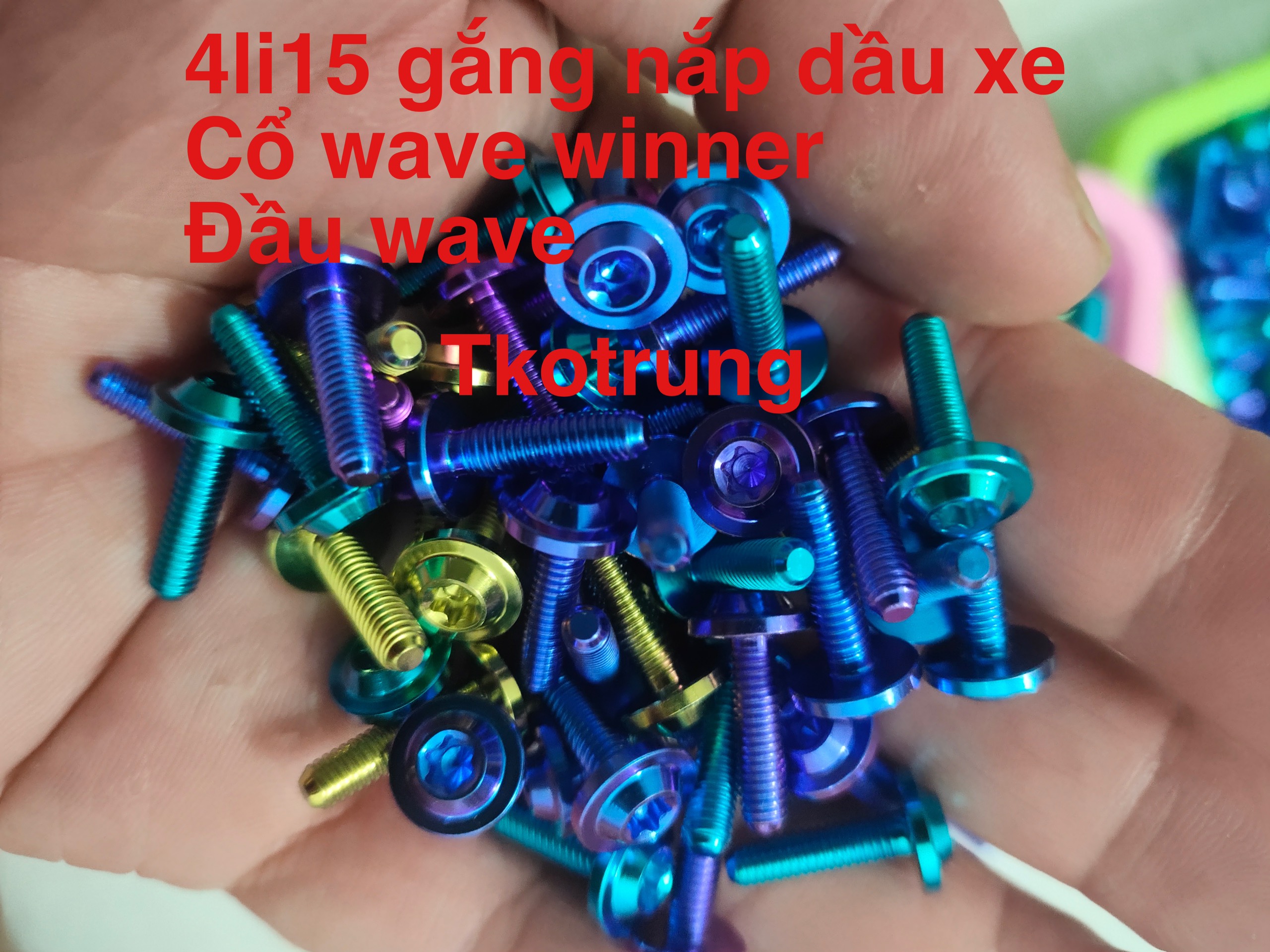 Ốc 4li15 nắp dầu titan gr5